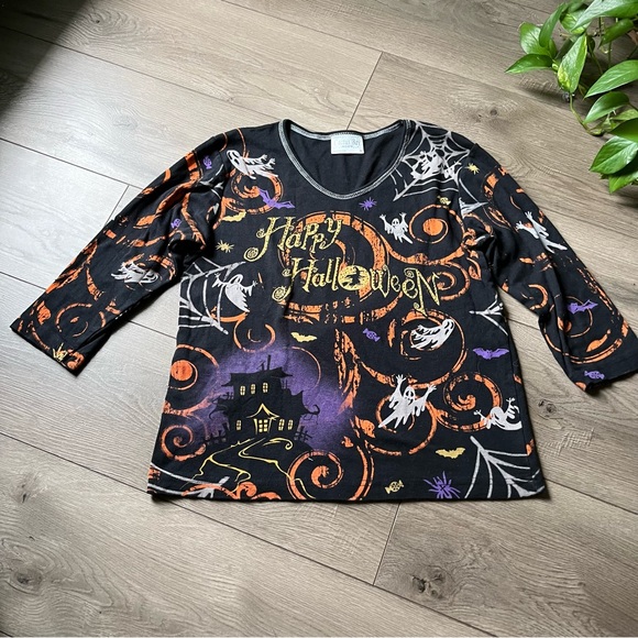 Cactus Bay Halloween 3/4 Sleeve Top - Picture 1 of 4